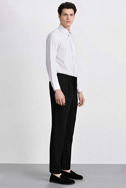 DeFacto Yazlık Kumaş Pileli Pantolon Tailored Regular Fit Normal Kesim Basic Düz Cepli Düz Paça A7273AX24SP