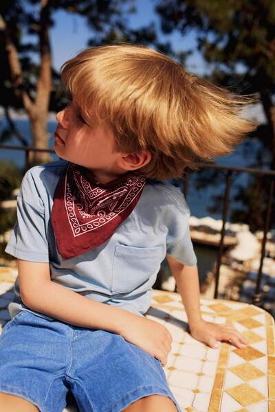 DeFacto Μπλουζάκι με κοντό μανίκι με λαιμόκοψη για αγόρι B7005A524SM