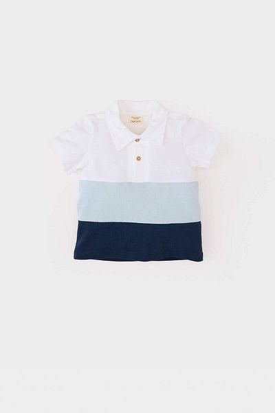 DeFacto Baby Boy Color Block Pique Short Sleeve Polo T-Shirt B9247A524SM