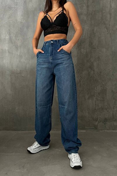 Harmony Premium Washed Belted Baggy Jeans