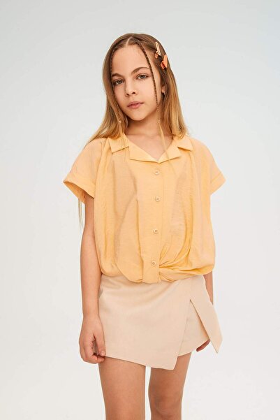 DeFacto Kız Çocuk Cropped Fit Kısa Kollu Gömlek B5063A824SM