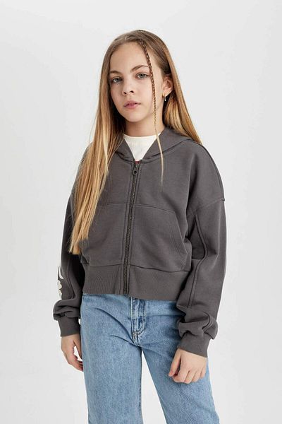 DeFacto Girl's Hooded Zippered Sweatshirt B9553A824Sp