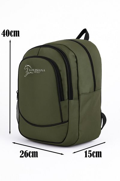 louisiana polo Rucsac școlar cu 3 compartimente Kaki 2450