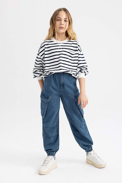 DeFacto Pantaloni cargo din denim pentru fete B9822A824SM