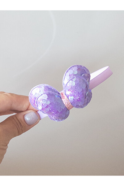 Sweet twins accessories Παιδική κορώνα πεταλούδα με μωβ παγιέτες Παιδική κορώνα
