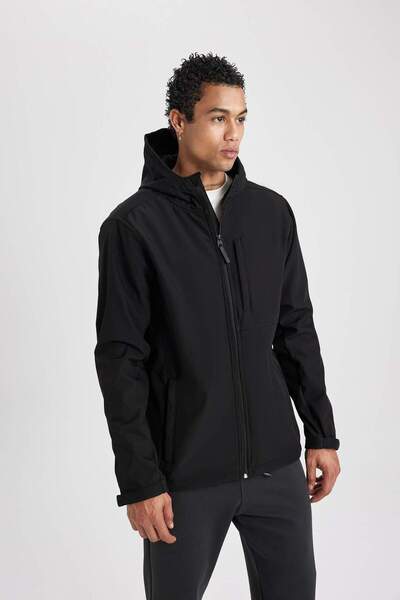 DeFacto DeFactoFit Isı Yalıtımlı Softshell Mont Kapüşonlu Fermuarlı C2989AX24SP