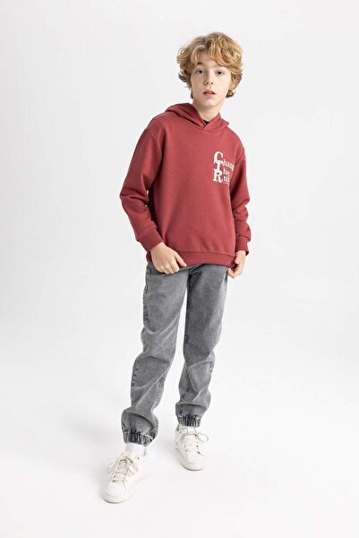 DeFacto Erkek Çocuk Jogger Fit Esnek Bantlı Paça Jean Pantolon B5448A824SP