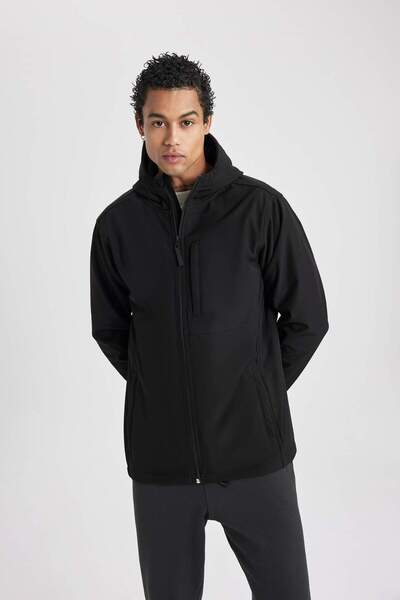 DeFacto DeFactoFit Isı Yalıtımlı Softshell Mont Kapüşonlu Fermuarlı C2989AX24SP