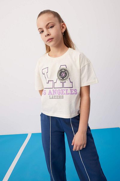 DeFacto Girls Nba Los Angeles Lakers Crew Neck Short Sleeve T-Shirt C0803A824Sm
