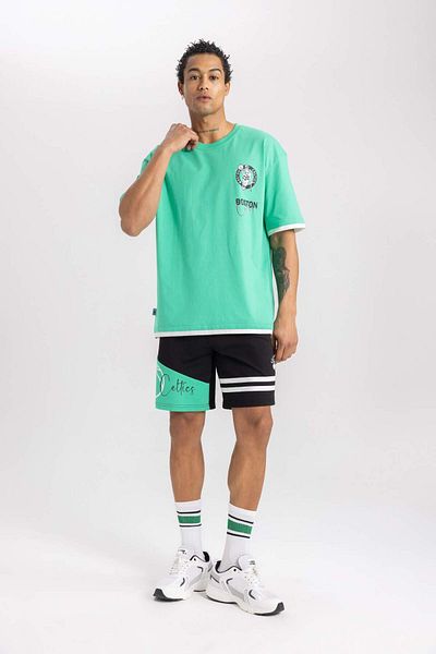 DeFacto شورت DeFactoFit NBA Boston Celtics قياسي مع جيوب B3916AX24SP