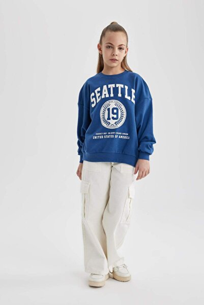 DeFacto Girls Cargo Fit Wide Leg Jean Pants B4956A824Sm