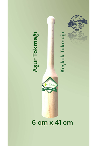 ABDULLAH DAĞ Hatay Yöresel Doğal Ahşap Herise Aşur Buğday Döğme Keşkek Tokmağı