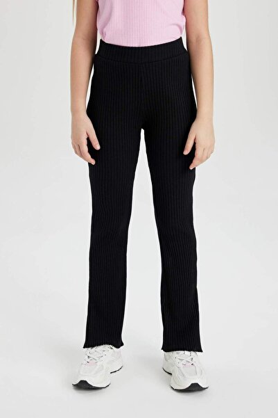 DeFacto Dívčí kalhoty Flare Fit žebrované košilkové kalhoty Z8781A624Sm