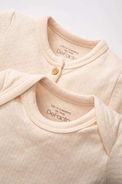 DeFacto Baby Girl 2 Piece Set Long Sleeve Combed Cardigan Short Sleeve Snap Body B7709A524Sp