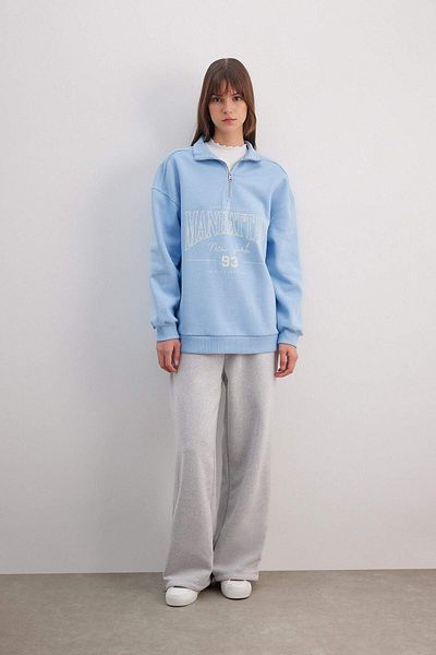 DeFacto Regular Fit Crew Neck Soft Furry Thick Sweatshirt Tunic C1671Ax24Sp