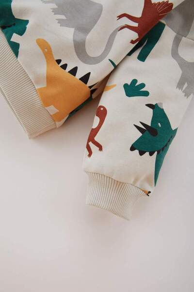 DeFacto Baby Boy 2 Piece Set Dinosaur Printed Crew Neck Sweatshirt Sweatpants B9496A524Sp