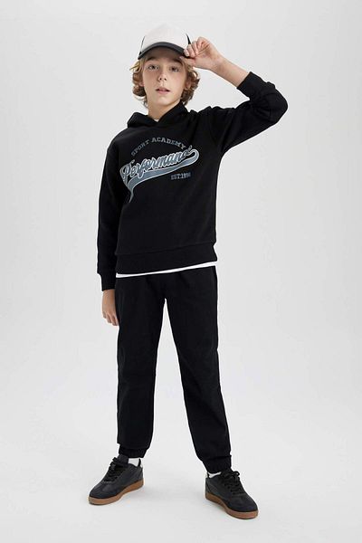 DeFacto Pantaloni de jogging de bază pentru băiat, cu talie cu șireturi, buzunare, picioare elastice B6713A824SM