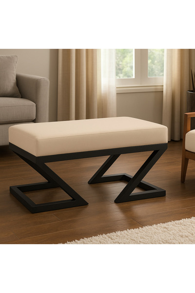 burfez Dublin Bank Sandalye Puf Bench Bej