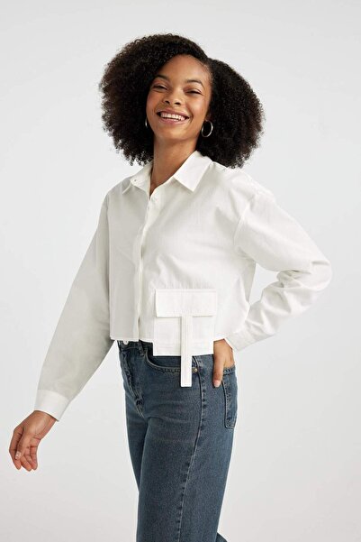 DeFacto Μακρυμάνικο πουκάμισο Oversize Wide Fit Poplin C2174AX24SP