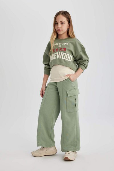 DeFacto Girl's Cropped Fit Crew Neck 2-Piece Sweatshirt B7374A824Sp