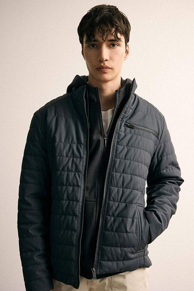 DeFacto Water Repellent Slim Fit Faux Leather Coat Slim Fit Stand Collar Zipper Pocket B3568Ax24Sp