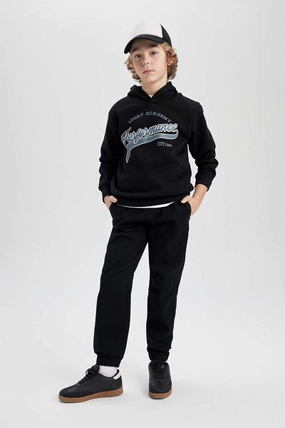 DeFacto Pantaloni de jogging de bază pentru băiat, cu talie cu șireturi, buzunare, picioare elastice B6713A824SM