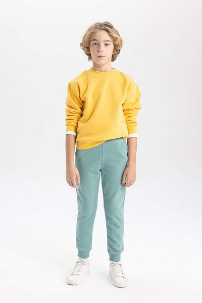 DeFacto Boy's Basic Plain Jogger Sweatpants with Elastic Waist and Legs B5754A824Sp