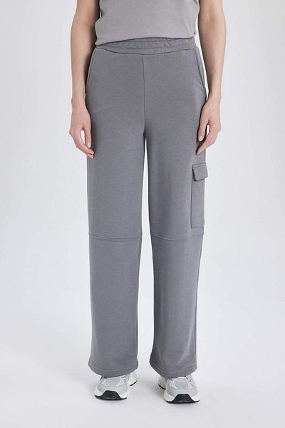 DeFacto Pantaloni de sport largi, cu picioare largi, cu buzunar cargo elastic în talie, drept de bază C0120AX24SP