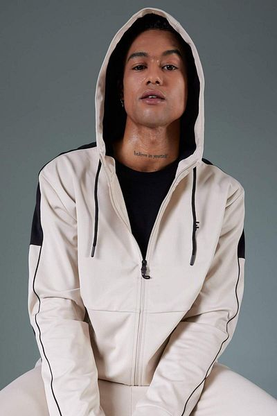 DeFacto Defactofit Standard Fit Regular Cut Skuba Diver Fabric Hooded Sports Zipper Sweatshirt B4535A