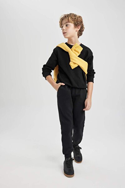 DeFacto Стандартен обикновен суичър с кръгла яка за момчета B7097A824Sp