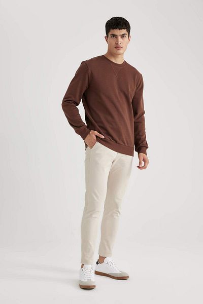 DeFacto Regular Fit Crew Neck Thick Basic Plain Sweatshirt T3777Az24Sp