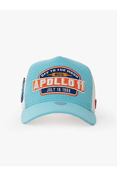 RustandRich Kadın Erkek Mavi Trucker Şapka-space Collection-apollo