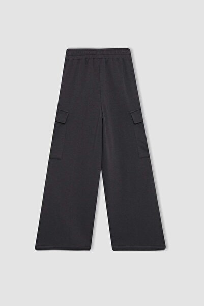 DeFacto Kız Çocuk Wide Leg Geniş Bol Paça Kargo Eşofman Altı B6402A824SP
