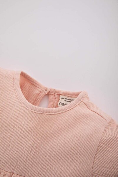 DeFacto Baby Girl Long Sleeve Basic Solid Dress B7753A524Sp