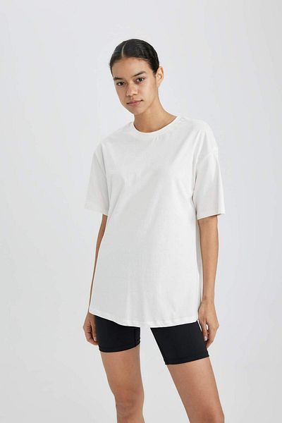 DeFacto Oversize Crew Neck Sportsman T-Shirt - Wide Fit, Short Sleeve, Basic Model B1161Ax24Sp