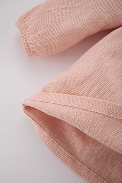 DeFacto Baby Girl Long Sleeve Basic Solid Dress B7753A524Sp