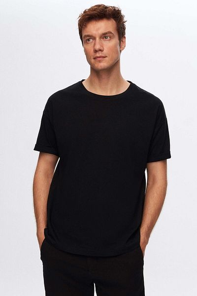 D'S Damat Ds Damat Black 5-Piece Oversize 100% Cotton T-Shirt