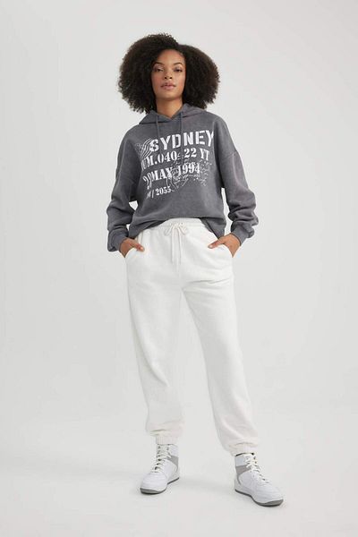 DeFacto Pantaloni de sport Jogger groși, cu potrivire standard, talie, picioare elastice, de bază, drepte, lungi, S7370AZ24SP