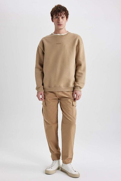 DeFacto Gabardine Pants Relax Fit Cargo Pocket Straight Leg A9071Ax23Au