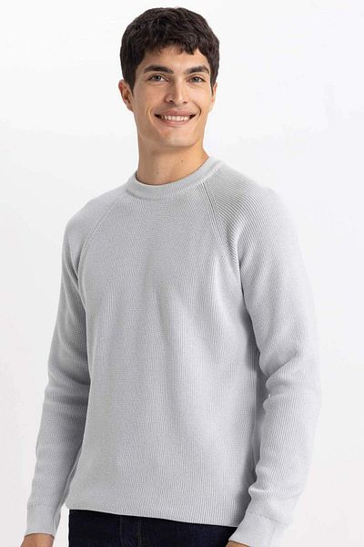 DeFacto Standard Fit, croială normală, cu decolteu, tricotaj simplu de bază, pulover A8458AX24SP