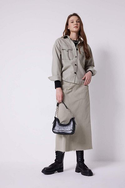 DeFacto A-Line Gabardine Long Skirt B8645Ax24Sp