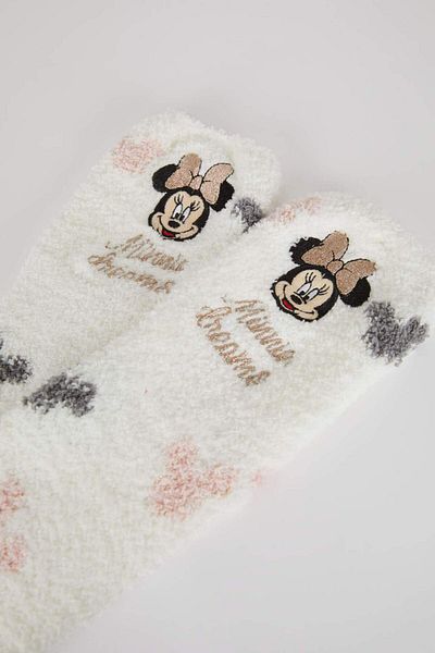 DeFacto Șosete din bumbac Disney Mickey & Minnie cu tematică de Crăciun pentru fete A2331a8ns