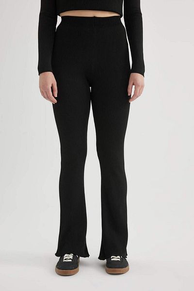 DeFacto Rib Pants Flayer Spanish Leg High Waist B3820Ax23Wn