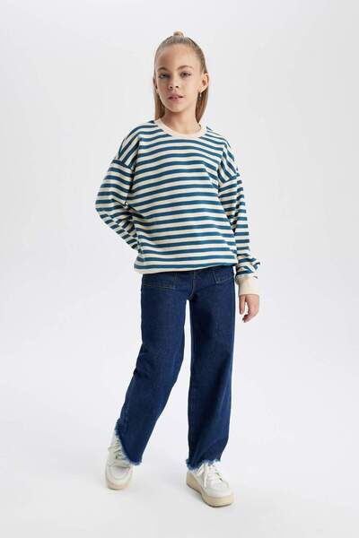 DeFacto Дівчачий светр з смугастим коміром B2513A823WN