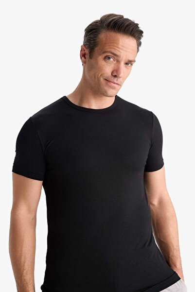 DeFacto Premium Slim Fit Slim Fit Crew λαιμόκοψη κοντομάνικο Modal Top Z8085AZ23AU