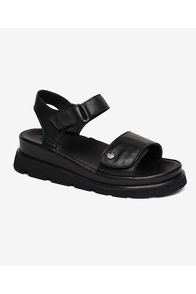 Greyder Women's Black Genuine Leather Sandals 5Y2Cs59253