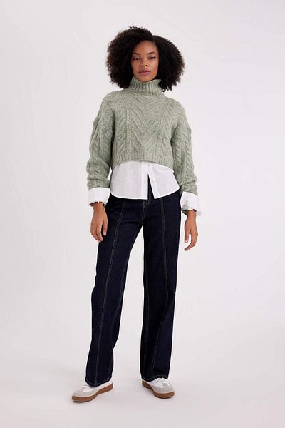 DeFacto Half Turtleneck Knitwear Sweater B5443Ax23Wn