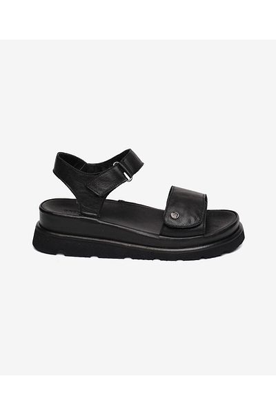 Greyder Women's Black Genuine Leather Sandals 5Y2Cs59253