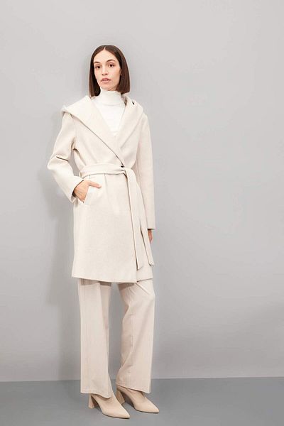 DeFacto Long Cashmere Coat Hooded Button Belt A0991Ax23Wn
