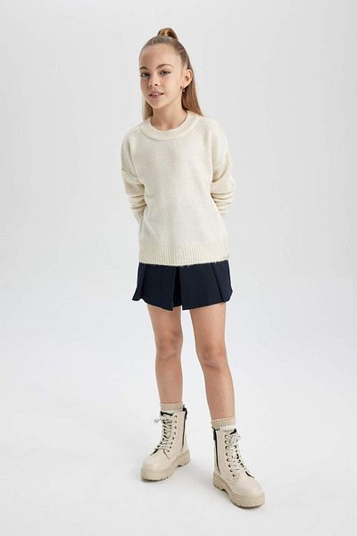 DeFacto Girl's Crew Neck Knitwear Sweater B4068A823Wn